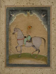 Ein Reiterporträt von Prinz Dara Shikoh als junger Mann, 1640
